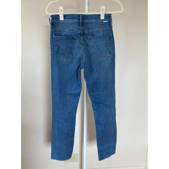Mother Jeans The Mid Rise Dazzler Ankle Fray Birds Of Paradise 26 Stretchy Denim - Picture 4 of 9